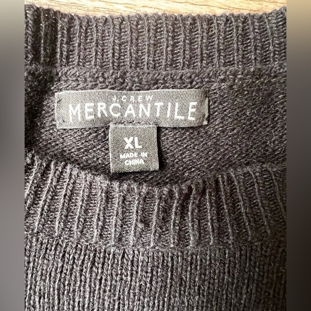 J.crew Mercantile Sweater Black Ruffle Tiered Bell Sleeves Wool Size XL Black - Picture 3 of 5